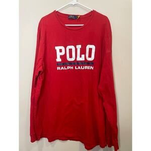 Vintage Polo Ralph Lauren Mens Red POLO Ralph Lauren Logo Size XXL